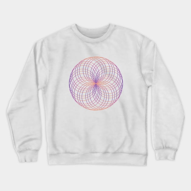 Purple & Rose Gold Spirograph Mandala Crewneck Sweatshirt by LozzieElizaDesigns